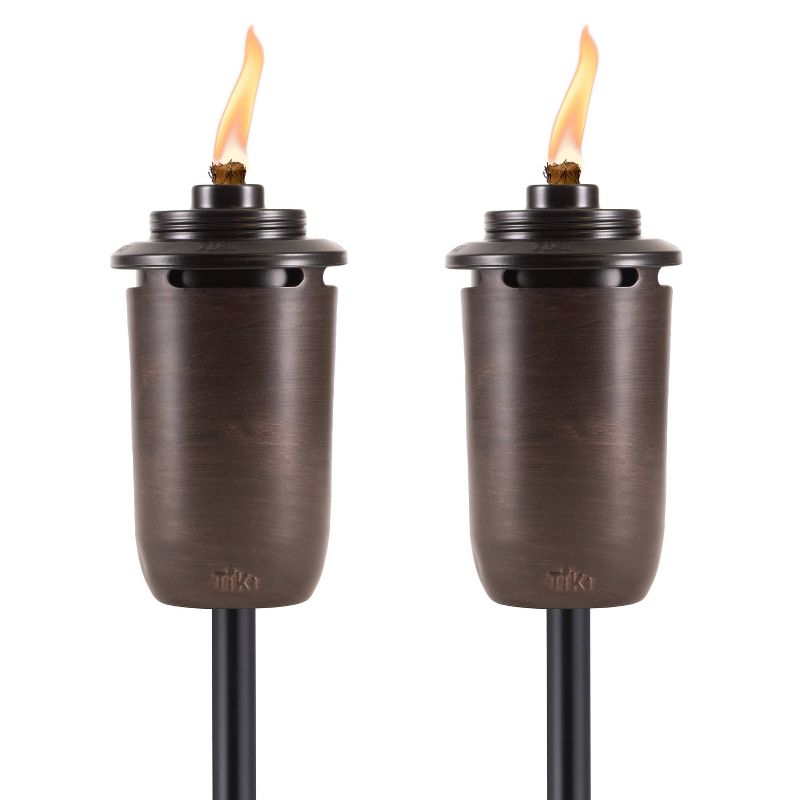 TIKI 65&#34; 2pk Honey Ombre Metal Outdoor Torch Bronze, 1 of 7