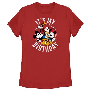 Women's Mickey & Friends It's My Birthday Group Shot T-Shirt - 1 of 4