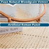 VINGLI 38" Rattan Oval Coffee Table, Water-Wave Glass Metal Center Table with 2-Tier Storage,  for Living Room, Natural Vibe - 3 of 4