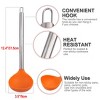 Unique Bargains Silicone Heat Resistant Stainless Steel Handle One Piece Design Soup Kitchen Spoon 12.4 Inch Length 1 Pc - 4 of 4