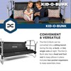 Disc-O-Bed Youth Kid-O-Bunk 2 Person Bench Bunked Double Bunk Bed Cots with 2 Side Organizers and Carry Bags for Outdoor Camping Trips, Black - 3 of 4