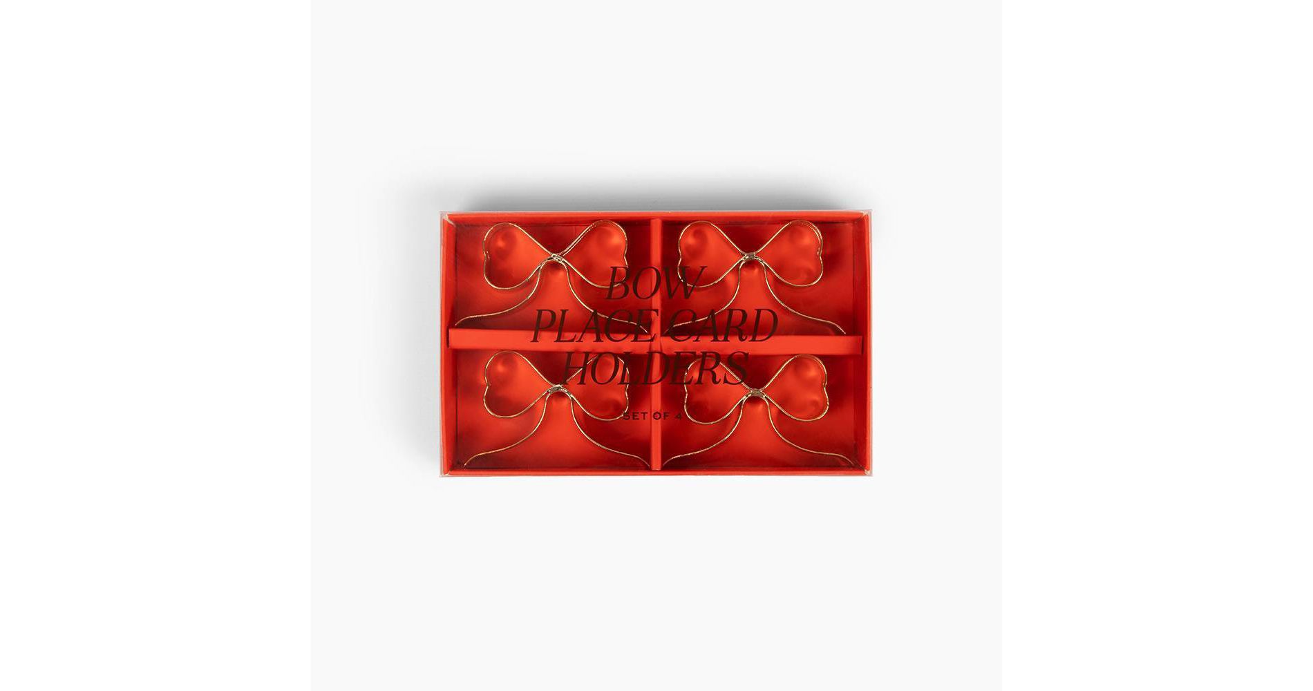 Love x June 4ct Gold Bow Place Card Holders