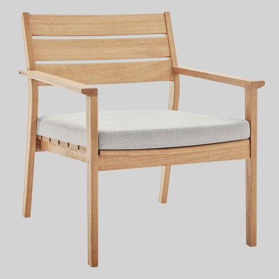 Breton Outdoor Patio Ash Wood Armchair Natural Taupe - Modway