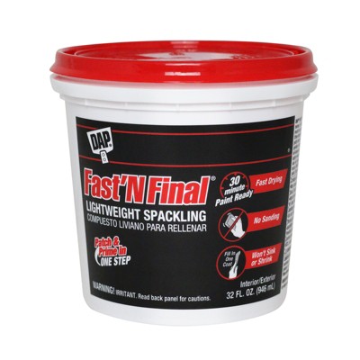 Dap Fast 'n Final Ready To Use White Lightweight Spackling Compound 32 ...