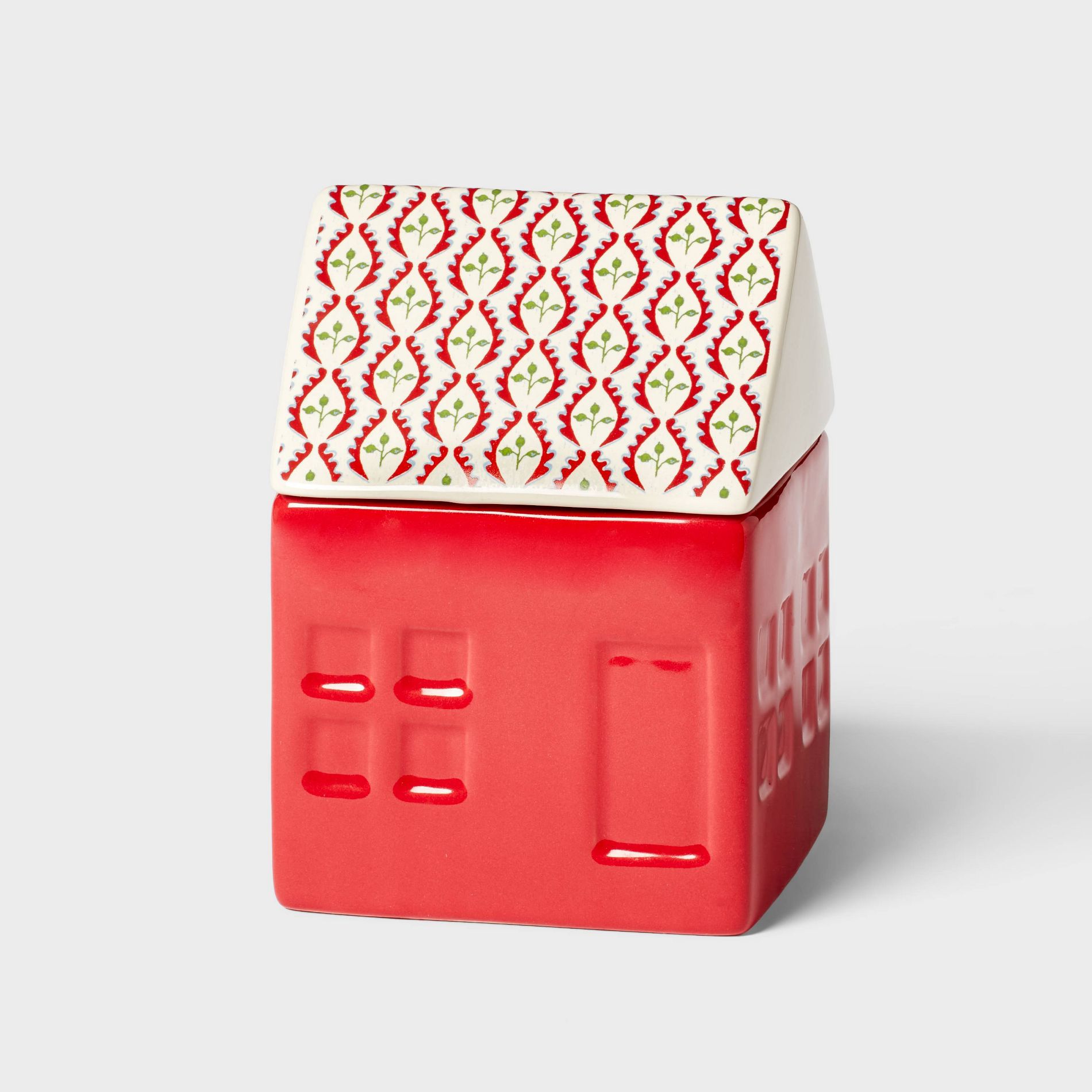 2 Wick Ceramic Lidded House Candle Holiday Hearth 14oz - Threshold™