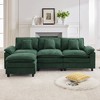 HYLEORY Chenille Fabric Pillow Top Arm U-Shaped Sectional Sofa , Indoor Convertible Modular Sectional Sofa Set with 2 Ottomans for Living Room - 2 of 4
