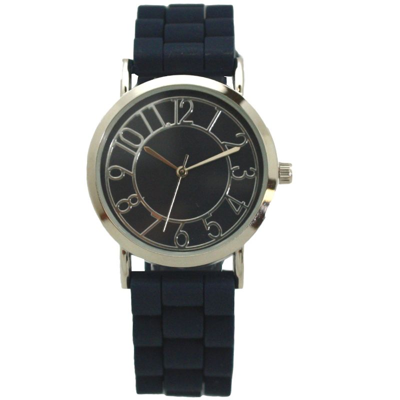 OLIVIA PRATT PETITE STAINLESS STEEL SILICONE STRAP WATCH, 1 of 7