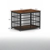 VisioGear Dog Crate with Side Opening Door and Wheels for Indoor, Rustic Brown, 43.3"*29.9"*33.5" - 3 of 4