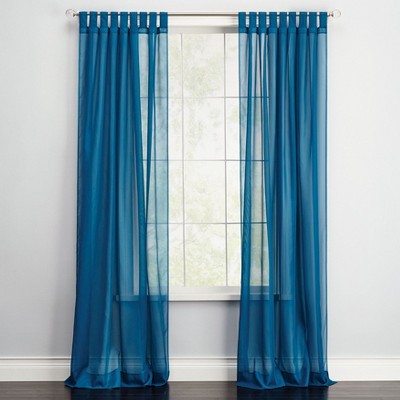 Burgundy Sheer Polyester Tab Top Kids Window Panel