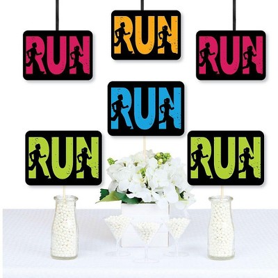 Big Dot of Happiness Set The Pace - Running - Decorations DIY Track, Cross Country or Marathon Party Essentials - Set of 20