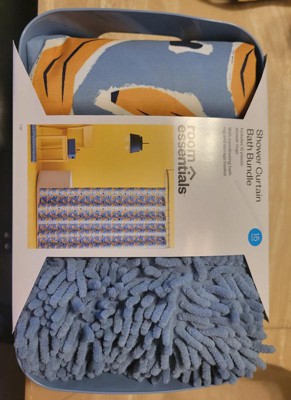 15pc Abstract Floral Shower Curtain Set Black - Room Essentials™ : Target