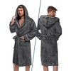 PAVILIA Mens Robe, Hooded Soft Bathrobe for Men, Fleece Plush Warm Shawl Collar Hood Pockets for Bath Shower Spa - 2 of 4