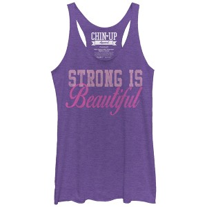 Women's CHIN UP Strong is Beautiful Racerback Tank Top - 1 of 3