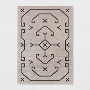 Linear Global Outdoor Rug Ivory/Black - Threshold™ - 1 of 4