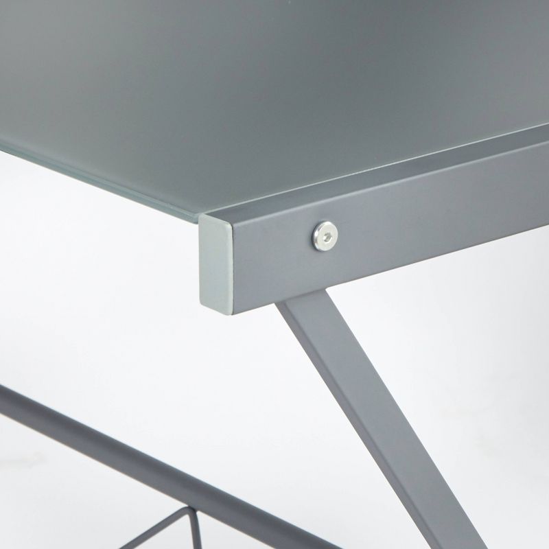 L Shaped Tempered Glass Desk - Buylateral, 4 of 6