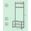 Coat Rack Hall Tree with Shoe Storage Bench Entryway Bench with Shoe Storage for Entryway - 3 of 4