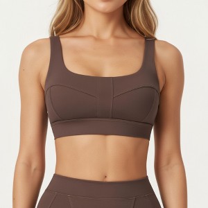 Anna-Kaci Active Women's Square Neck Sports Bra with Contour Seam Design and Wide Supportive Straps - 1 of 4