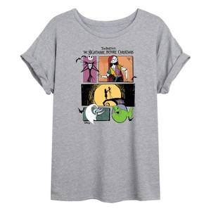 Women's - Disney - The Nightmare Before Christmas Oversized Graphic T-Shirt - 1 of 4