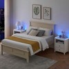 WhizMax White Nightstand, Bedside Table with 2 Drawers, Storage Shelf, Adjustable Colors Led Lights, Modern Nightstand for Bedroom, Living Room, Dorm - 3 of 4