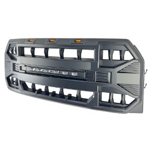 AMERICAN MODIFIED Raptor Style Front Grill Bumper Hood Mesh Grille w/LED Lights Compatible with Ford - 1 of 4
