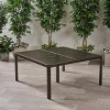61" Outdoor Aluminum Square Dining Table with Woven Rope Accents, Modern Patio Metal Table for Garden or Backyard – Cuddlewood - 2 of 4