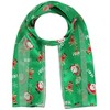 CTM Women's Holiday Santa and Reindeer Lightweight Satin Scarf - 4 of 4