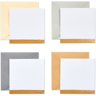 12ct Blank Mini Note Cards Neutral Colors