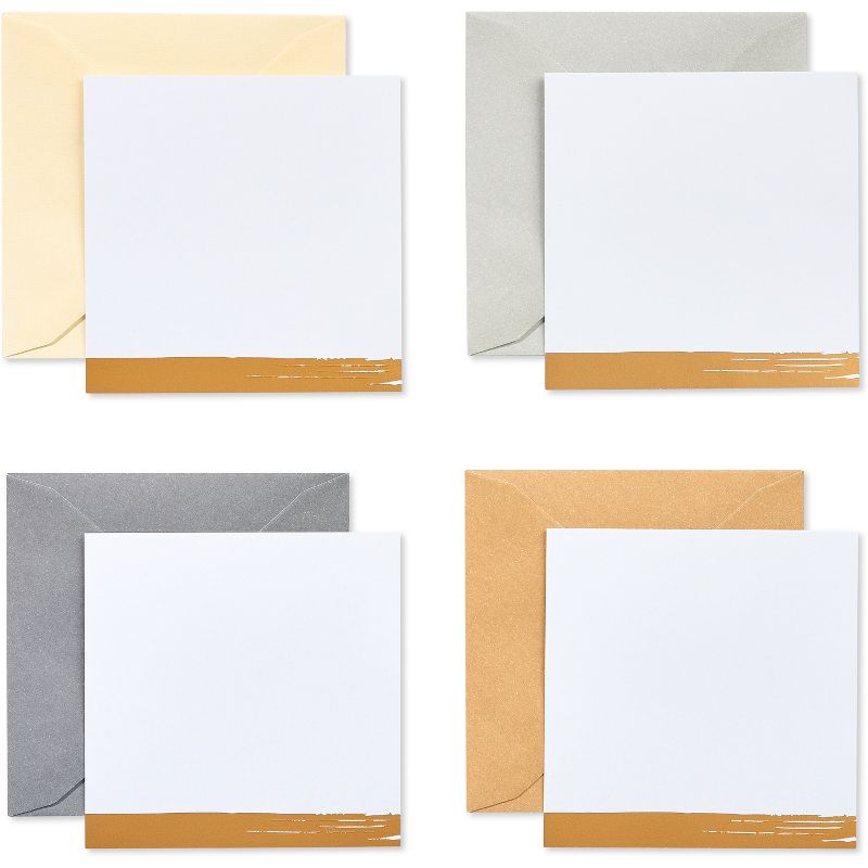 12ct Blank Mini Note Cards Neutral Colors, 1 of 8
