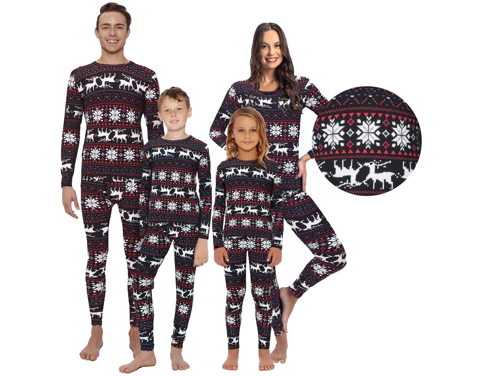 Rocky Christmas Matching Family Warm Thermal Pajamas, Girls, Boys, Mens, Womens