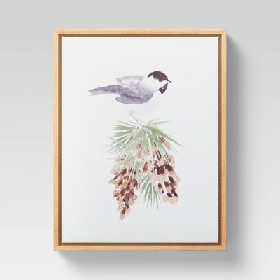 11" x 14" Christmas Bird Framed Wall Canvas - Threshold™