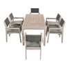 TiramisuBest 4-Person Outdoor Wooden Dining Set with Umbrella Hole & Removable Cushions Patio Backyard Garden Antique Gray - 2 of 4