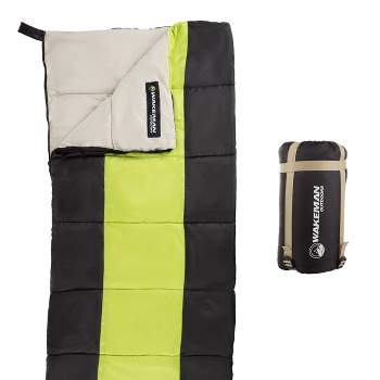 Leisure Sports Kids' Lightweight Sleeping Bag With Carry Bag - Neon Green/Black
