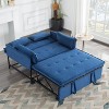 VYNXARIA 46inch Pull-out Sleeper Sofa bed, can be easily converted into a twin size bed,Blue - 2 of 4