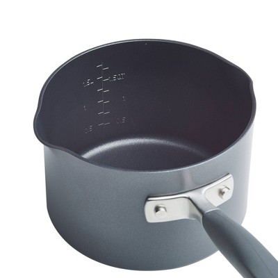 Moonstone Aluminum Nonstick Saucier with Pour Spout and Lid, 2 Quart
