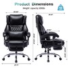 Kumasinova Reclining Office Chair with Footrest,Executive Computer Chair with Massaging Lumbar Cushion,Leather Ergonomic Chair for Home Office,Black - 2 of 4