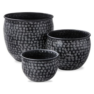 TAG Black Zahara Planter Set of 3 - 1 of 2