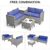 4 Pieces Patio Sectional Furniture PE Rattan loveseat Sofa Set, Wicker Outdoor Conversation Couch Sets with Coffee Table & Storage - 2 of 4
