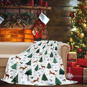 Lomsoe Christmas Tree Blankets Christmas Throw Blanket, Soft Lightweight Flannel Warm Cozy Christmas Gift. - 1 of 4
