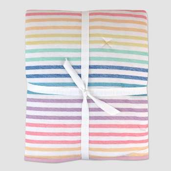 Honest Baby Organic Cotton Lightweight Knit Quilt - Rainbow Stripe