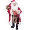 Season's Designs 24" Red and Gold Standing Santa with Bell Hanging Figurine Christmas Indoor Decor for Mantel and Tabletop Plastic - 4 of 4