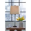 Signature Design by Ashley (Set of 2) Travisburg Table Lamps Clear/Black: Modern Two-Tone, UL Listed, Cotton/Polyester Shade - 2 of 4