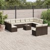 vidaXL 13 Piece Patio Sofa Set with Cushions - Brown and Cream With Table - 2 of 4
