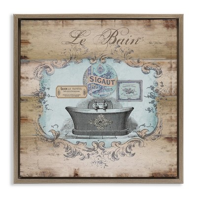 Stupell Industries Le Bain Vintage Style Bath, 25" x 25"