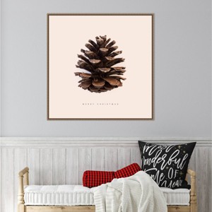Amanti Art 30"x30" Merry Christmas No 1 by Florent Bodart Framed Canvas Wall Art Print - 1 of 4
