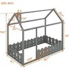 Streamdale Twin Size Wood Bed House Bed Frame With Fence, For Kids, Teens, Girl - 4 of 4