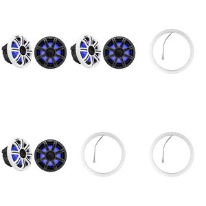 Kicker ( 3 Pair ) 51MSC8 8" LED Premium Marine Speakers & 47KLSR8 8-Inch LED Spacer Rings Bundle - 1 of 4