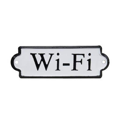 VIP Metal 10 in. White Wi-Fi Word Art Avenue Sign