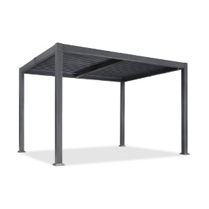 PURPLE LEAF Outdoor Louvered Pergola with Adjustable Metal Roof for Patio Pergola - 1 of 4