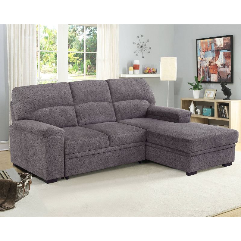 Tampa Sectional Convertible Futon Sofa Bed Ash Gray - Serta, 3 of 14
