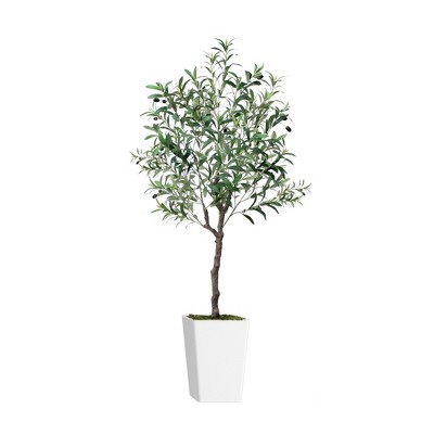 SKRAN Outdoor Artificial Olive Tree,Faux Olive Plant with Green Leaves,Indoor & Outdoor Home Decor for Living Room,Bedroom,Office,Garden.